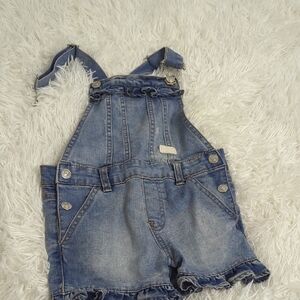 7 For All Mankind Blue Denim Overalls with Adjustable Straps Size 2T